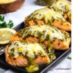 Air Fryer Parmesan Pesto Crusted Salmon Filets Recipe