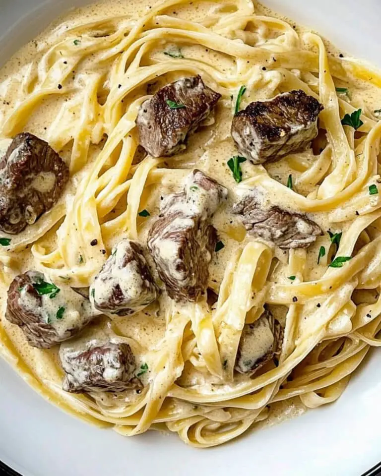 Garlic Butter Steak with Parmesan Alfredo Recipe