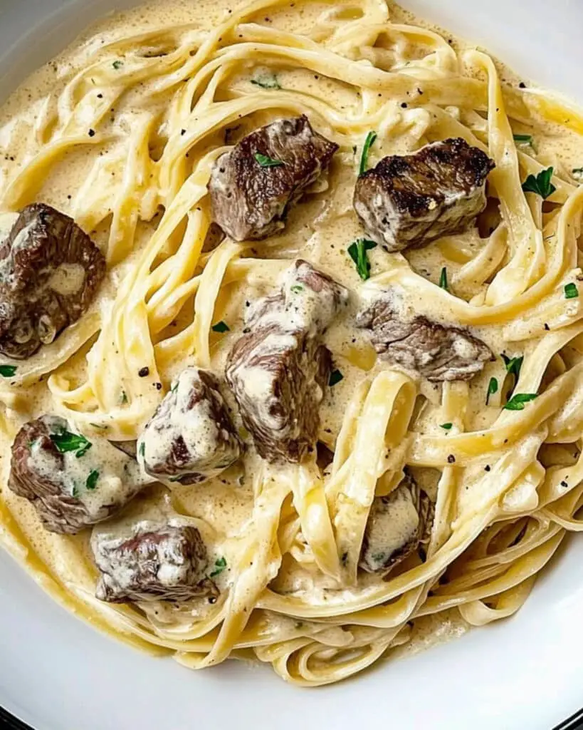 Garlic Butter Steak with Parmesan Alfredo Recipe