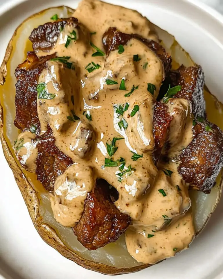 Loaded Baked Potato with Steak Bites Recipe