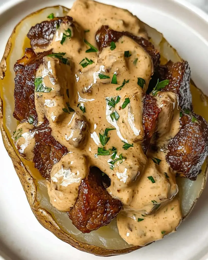 Loaded Baked Potato with Steak Bites Recipe