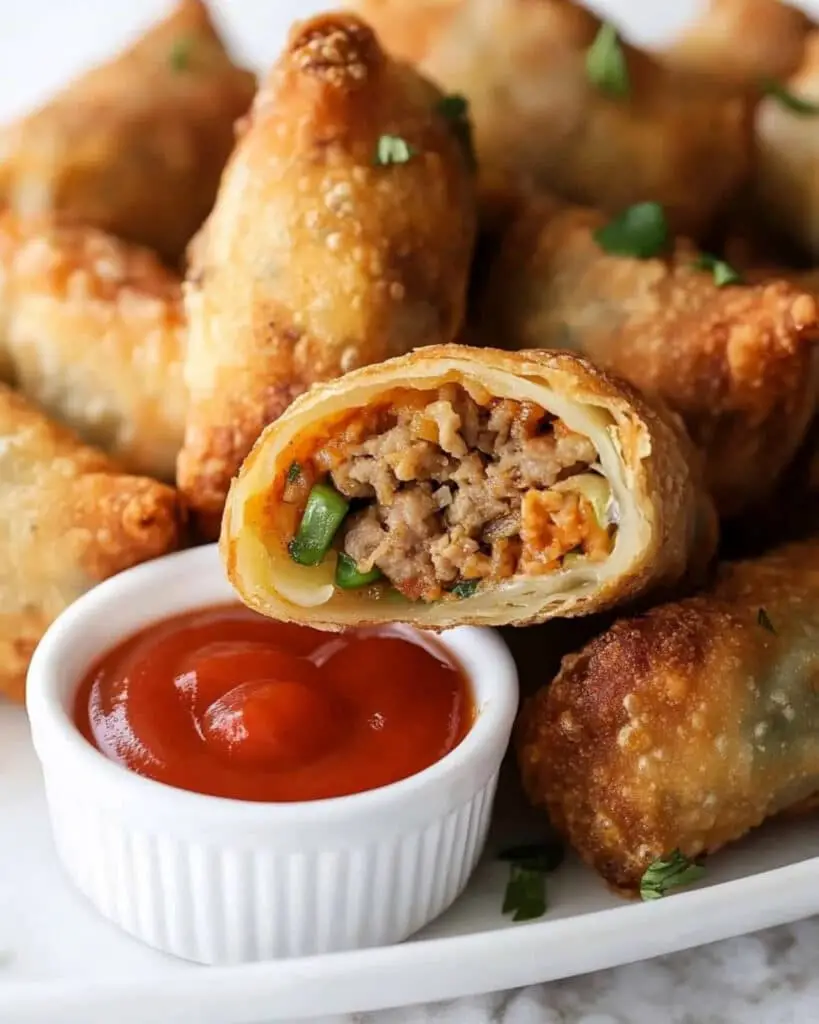 Air Fryer Cheeseburger Egg Rolls Recipe
