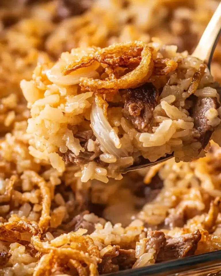 Beefy French Onion Baked Rice Casserole Recipe