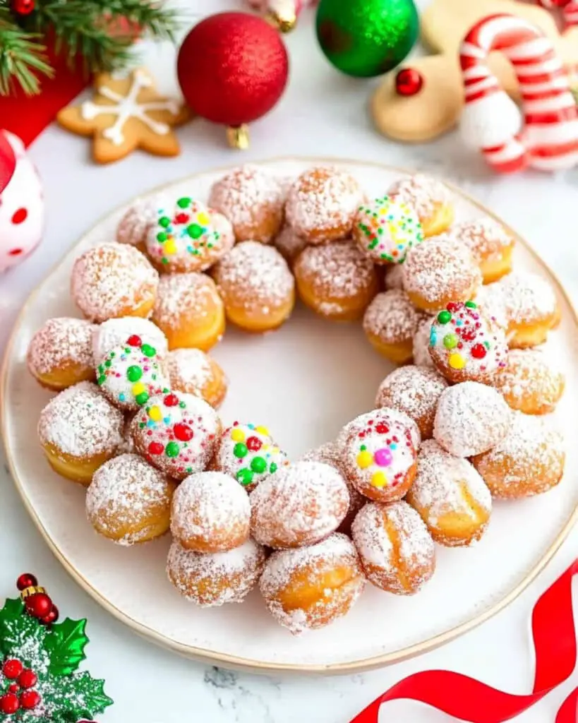 Christmas Wreath Donut Holes Recipe