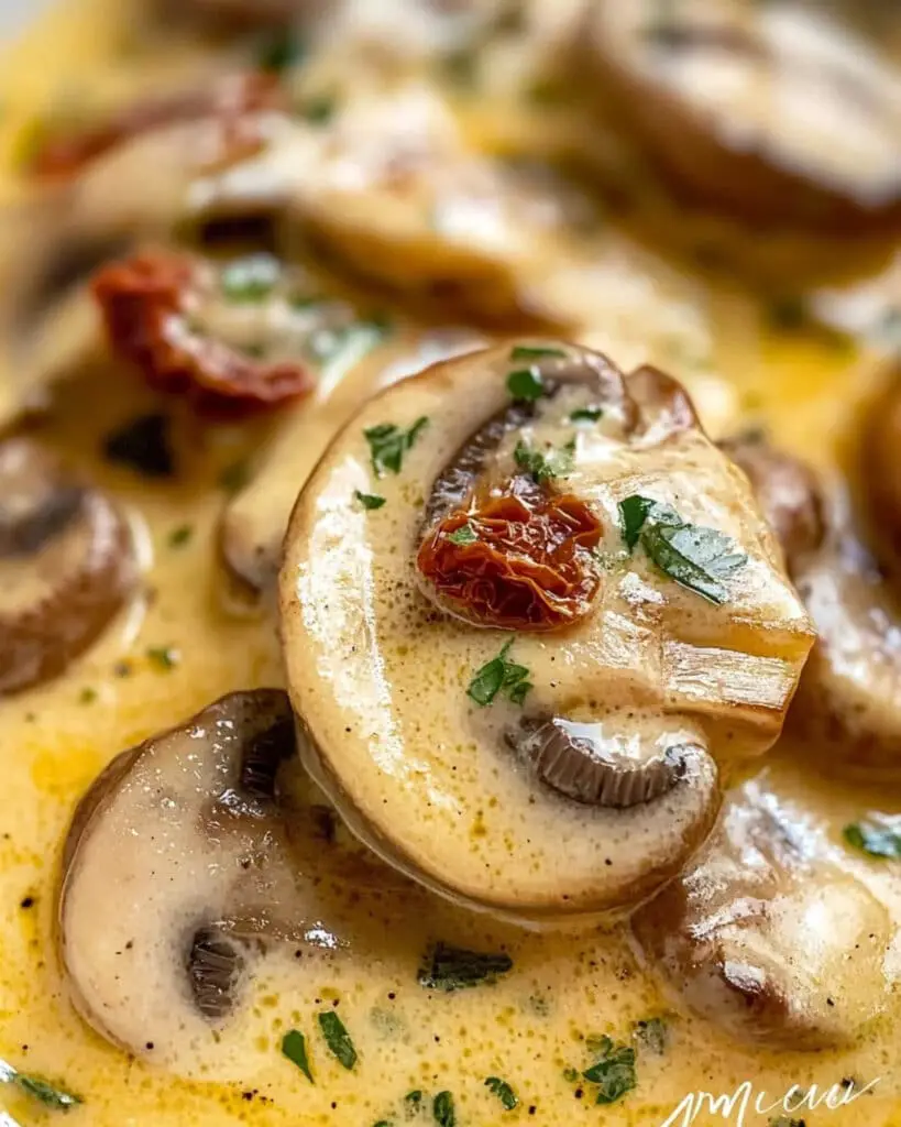 Creamy Garlic Butter Tuscan Mushrooms Recipe