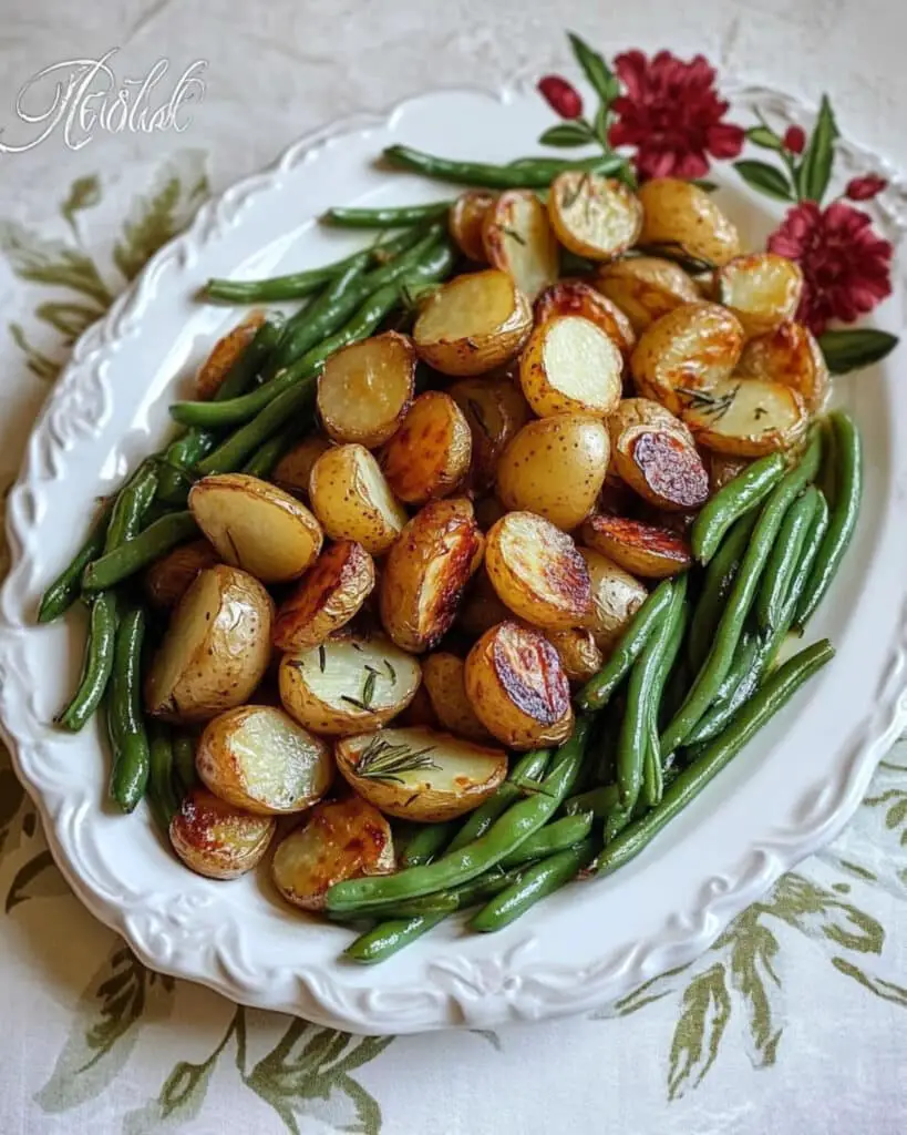 Roasted Fingerling Potatoes and Green Beans with a Tarragon Cream Dressing Recipe