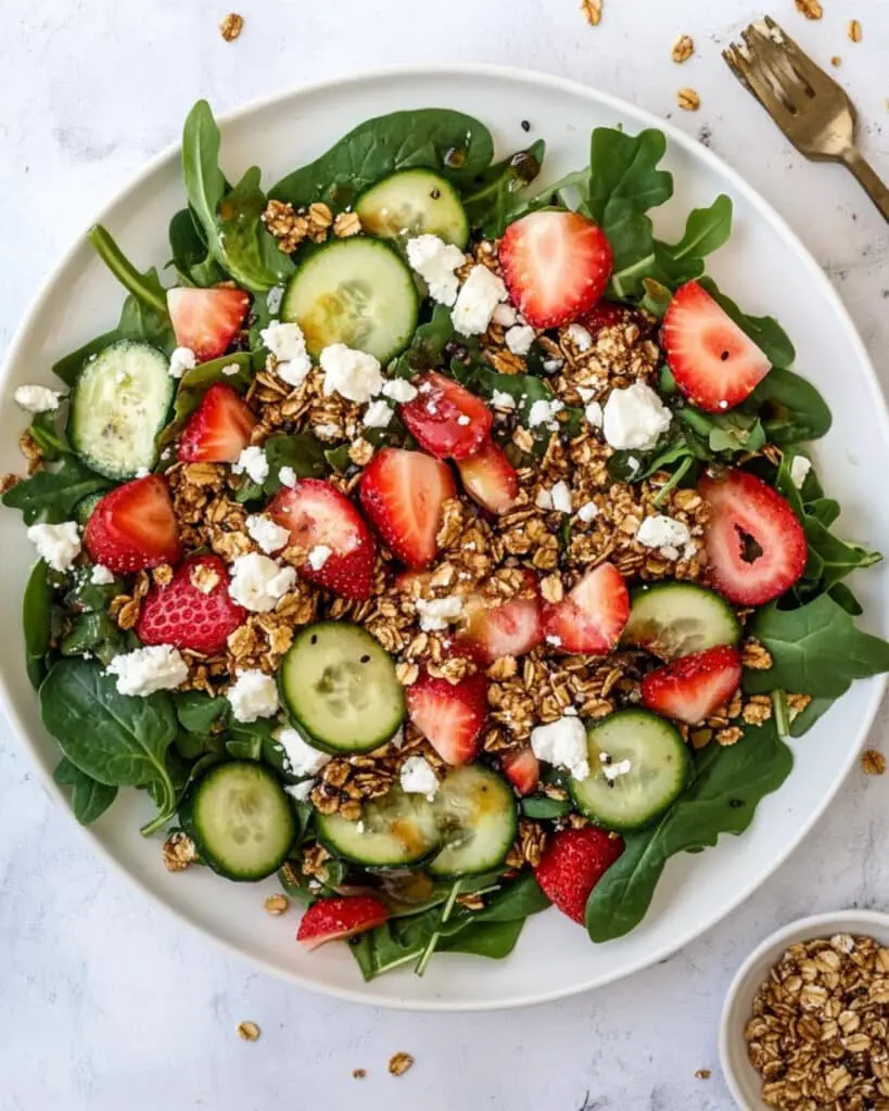 Strawberry Cucumber Salad with Savory Granola Recipe