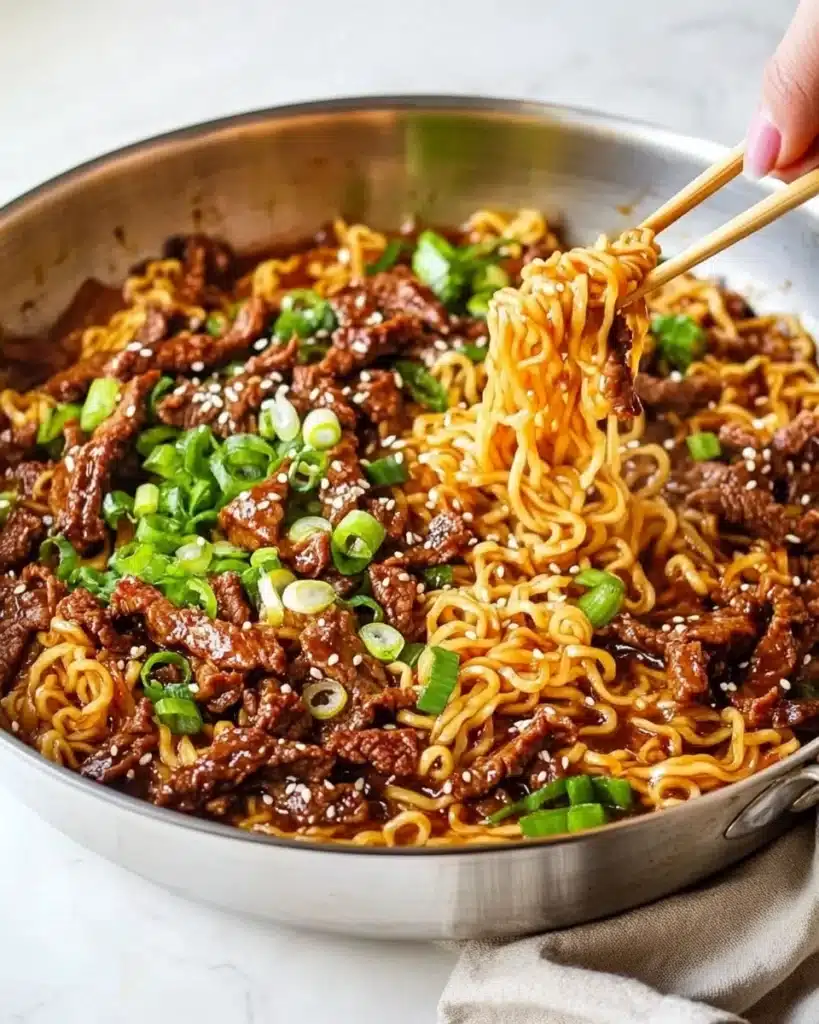 Savory Mongolian Beef Noodle Stir-Fry Recipe