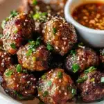 Korean BBQ Meatballs with Spicy Mayo Dip Recipe