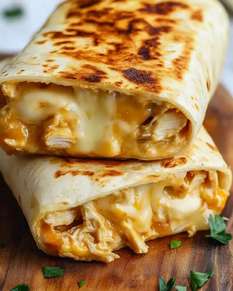 Cheesy Garlic Chicken Wrap Delight Recipe