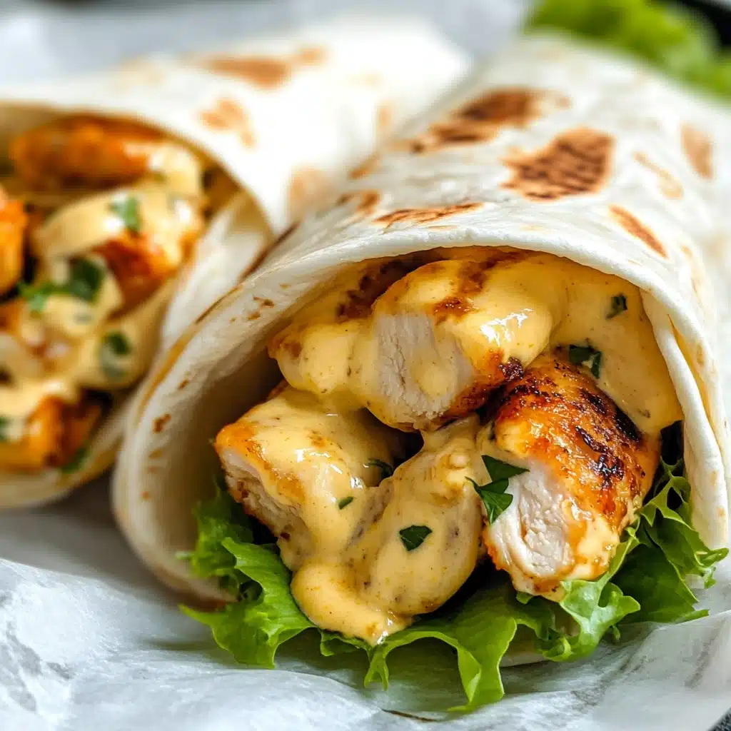 Cheesy Garlic Chicken Wrap Delight Recipe - Recipe Image