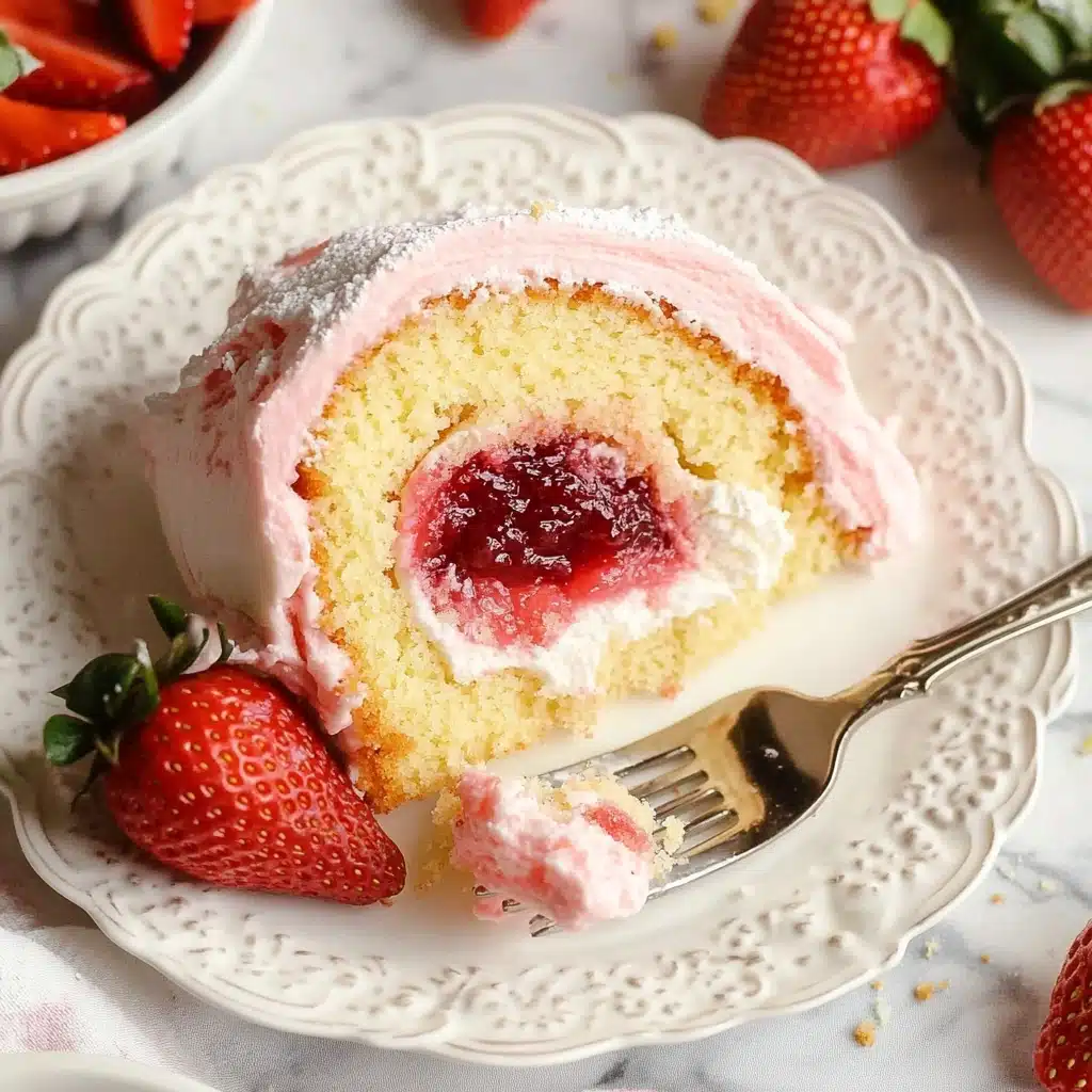 Strawberry Shortcake Swiss Roll Delight Recipe - Recipe Image