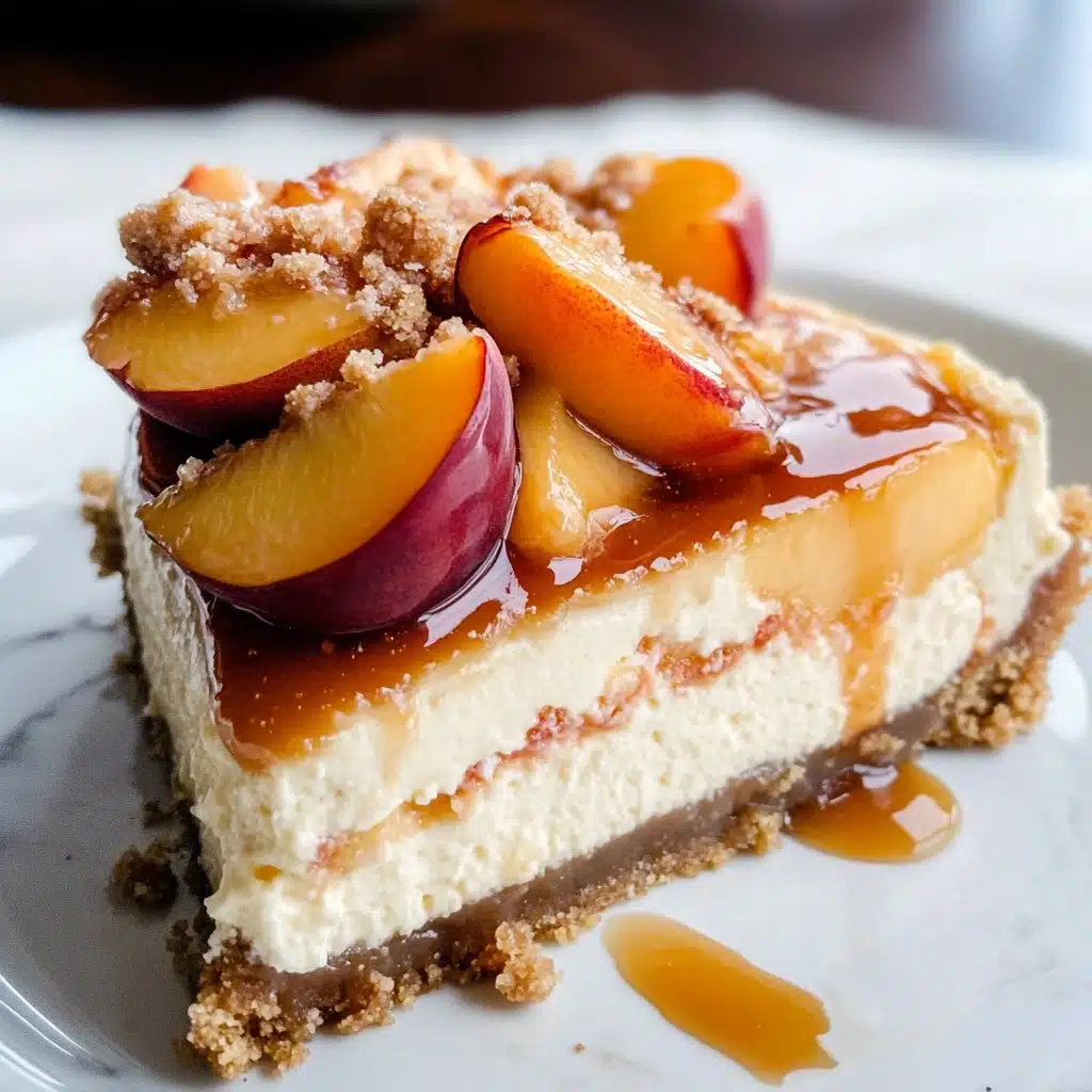 Peach Cobbler Cheesecake Delight Recipe - Recipe Image
