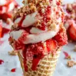 Strawberry Crunch Cheesecake Cones Recipe