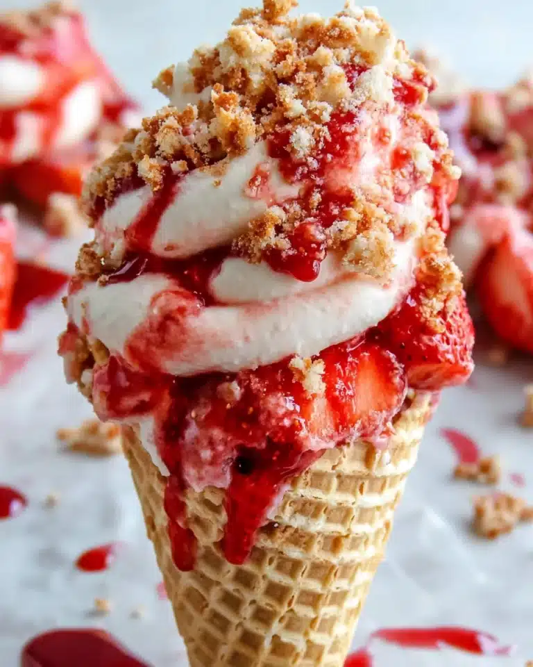 Strawberry Crunch Cheesecake Cones Recipe