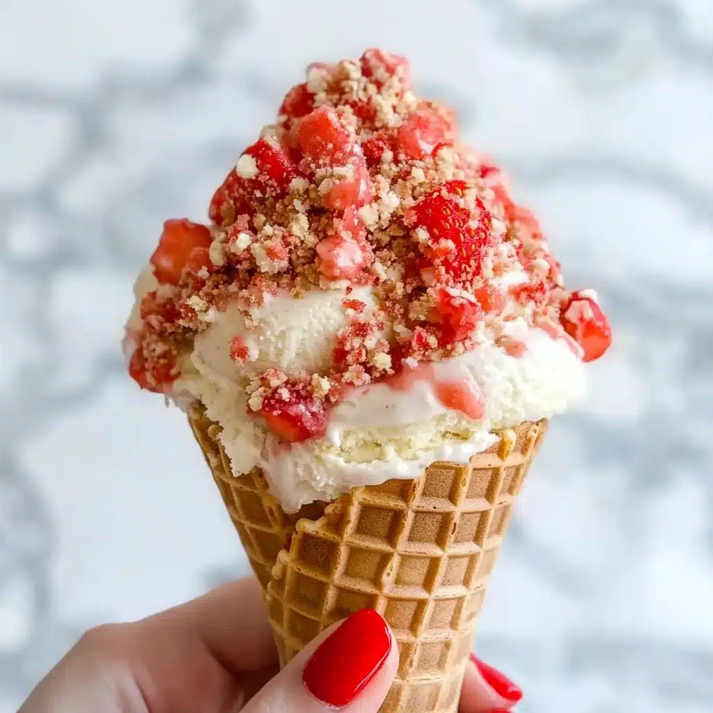 Strawberry Crunch Cheesecake Cones Recipe - Recipe Image