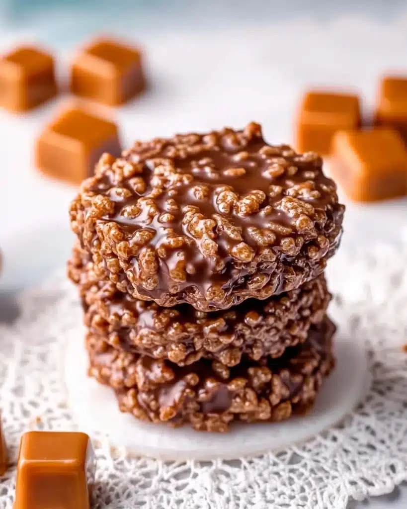 Chewy Caramel Chocolate Rice Krispie Treats Recipe