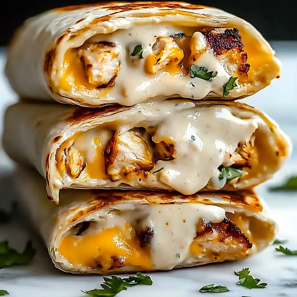 Cheesy Garlic Chicken Wraps Recipe - Recipe Image