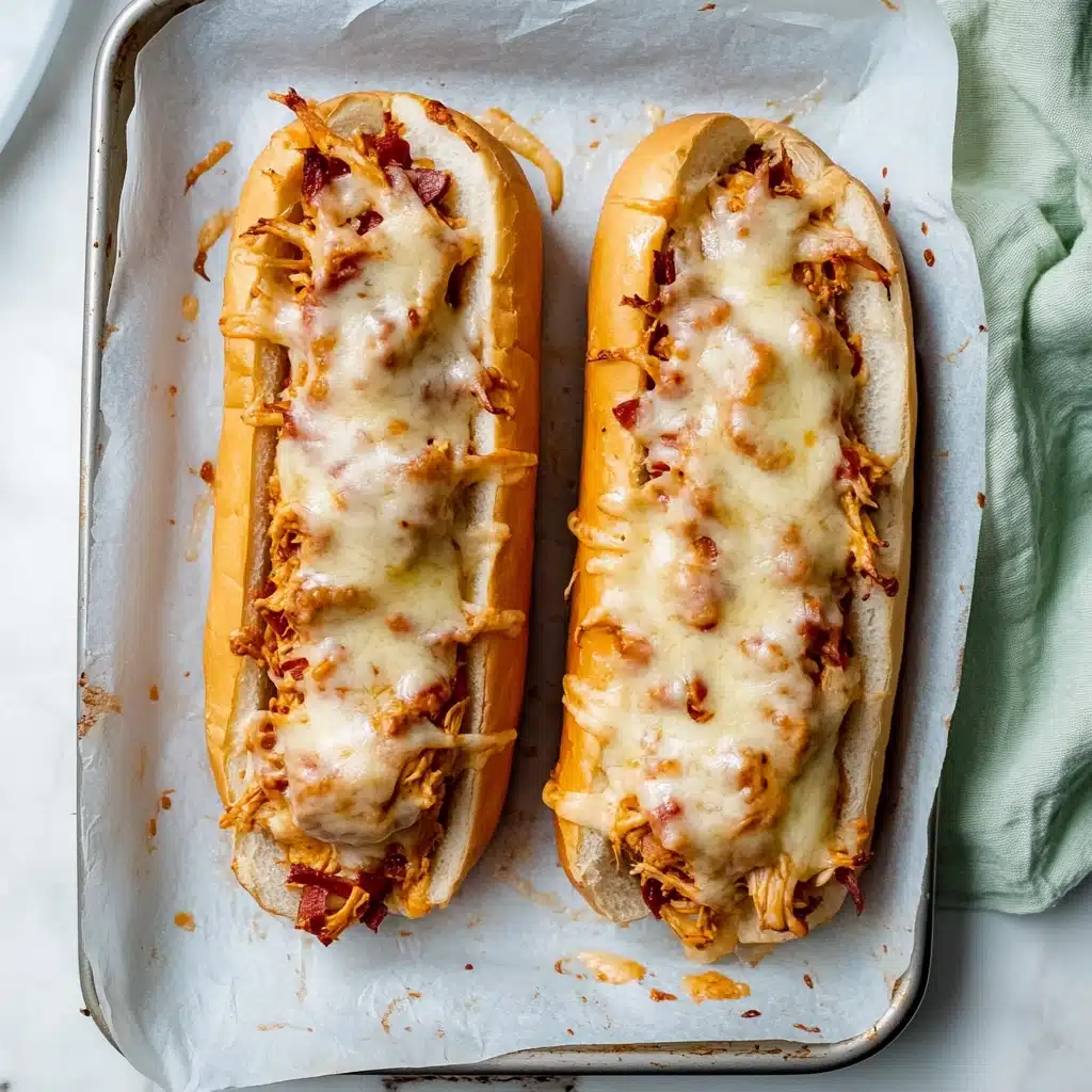 Cheesy Chicken Pesto Garlic Bread Recipe - Recipe Image