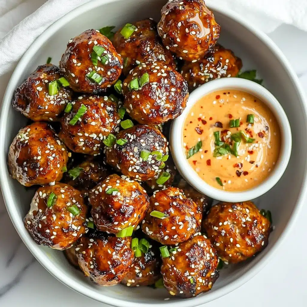 Korean BBQ Meatballs with Spicy Mayo Dip Recipe - Recipe Image