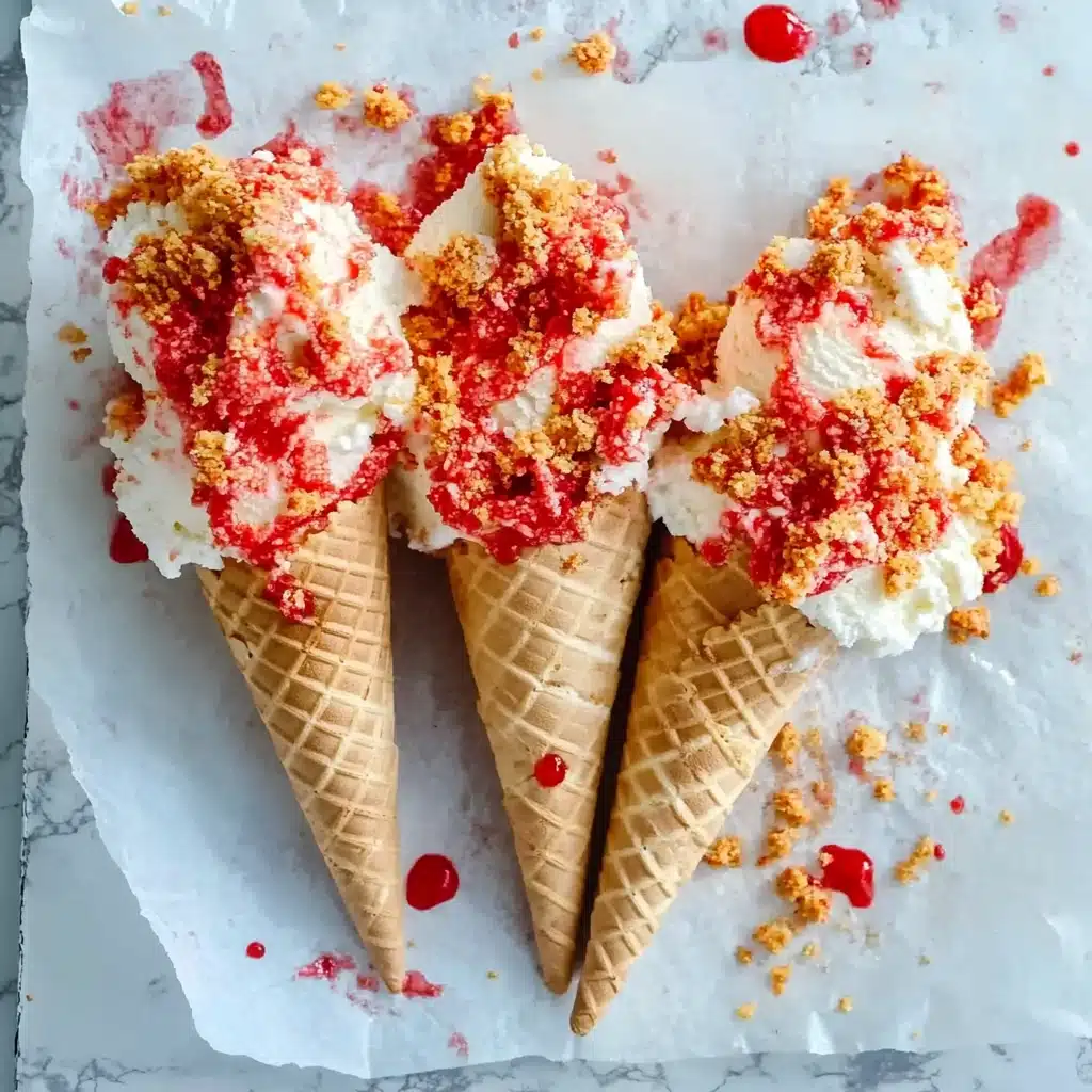 Strawberry Crunch Cheesecake Cones Recipe - Recipe Image