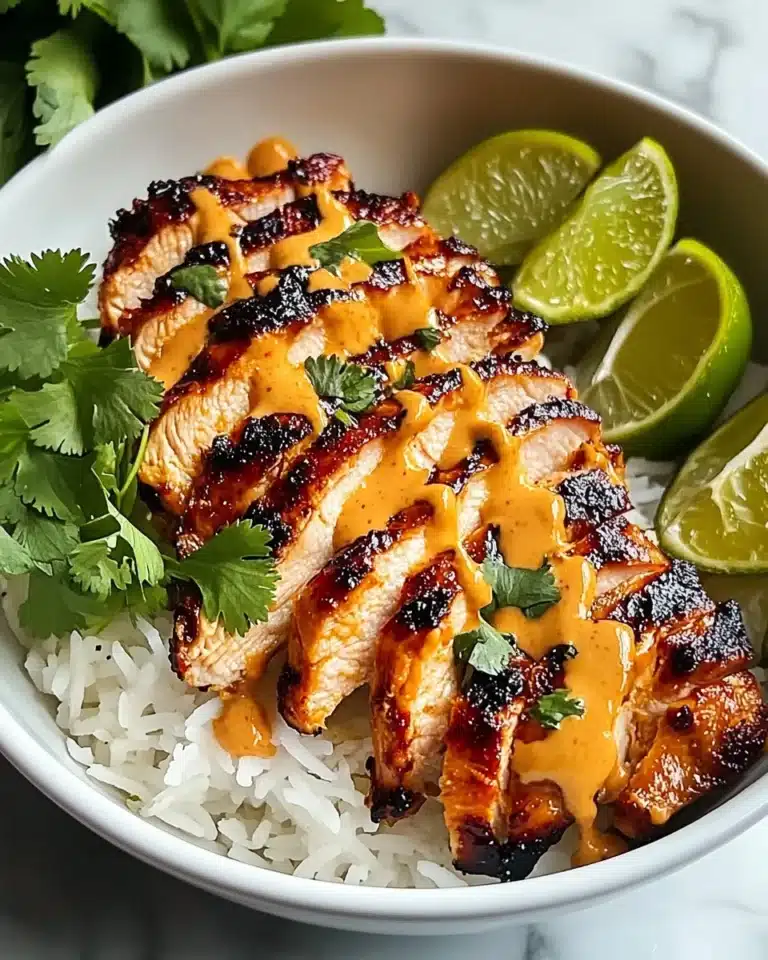 Sweet Chili Chicken Bowl with Coconut Lime Drizzle Recipe
