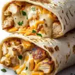 Cheesy Garlic Chicken Wraps Recipe