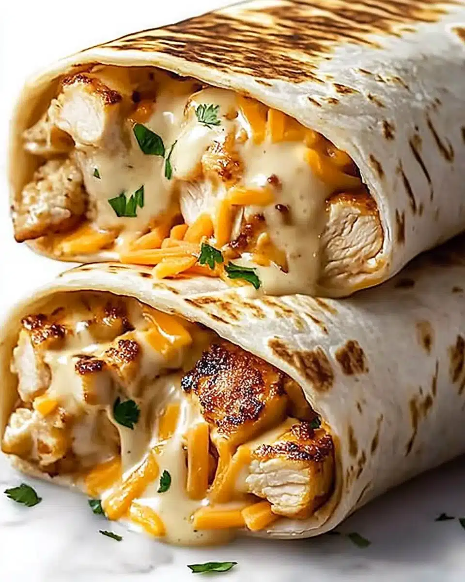 Cheesy Garlic Chicken Wraps Recipe