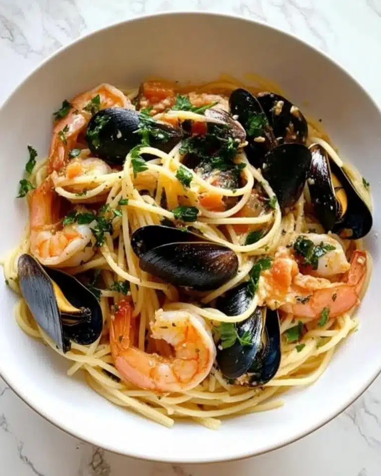 Lemony Shrimp and Mussel Pasta Recipe