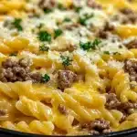 Creamy Cheddar Ranch Beef Pasta Recipe