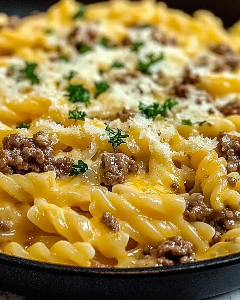 Creamy Cheddar Ranch Beef Pasta Recipe