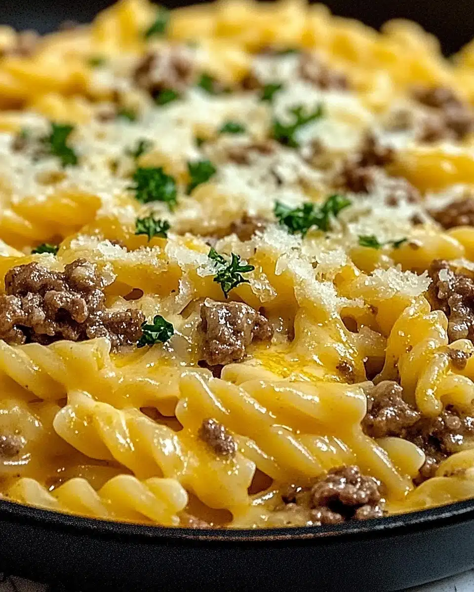 Creamy Cheddar Ranch Beef Pasta Recipe
