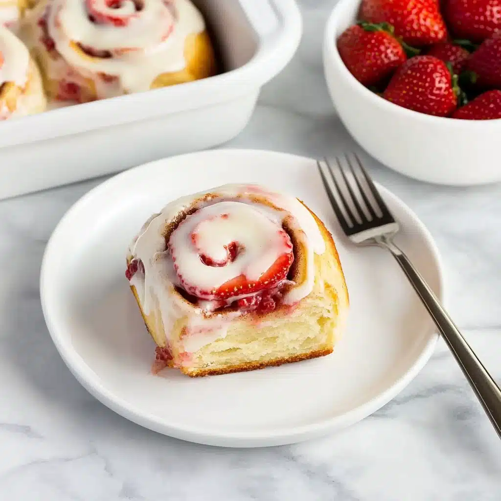 Strawberry Cheesecake Cinnamon Rolls Recipe - Recipe Image