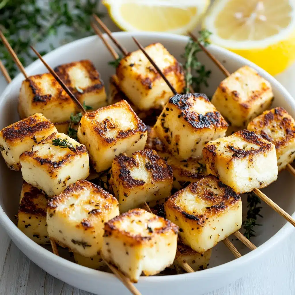 Lemon-Thyme Halloumi Skewers Recipe - Recipe Image