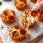 Cheesy Pepperoni Pizza Muffins Recipe
