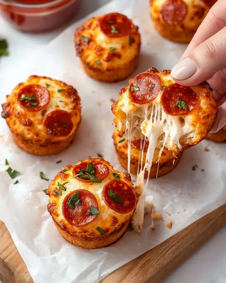 Cheesy Pepperoni Pizza Muffins Recipe