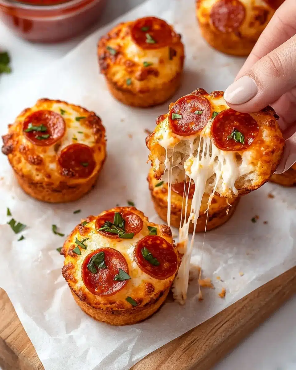 Cheesy Pepperoni Pizza Muffins Recipe