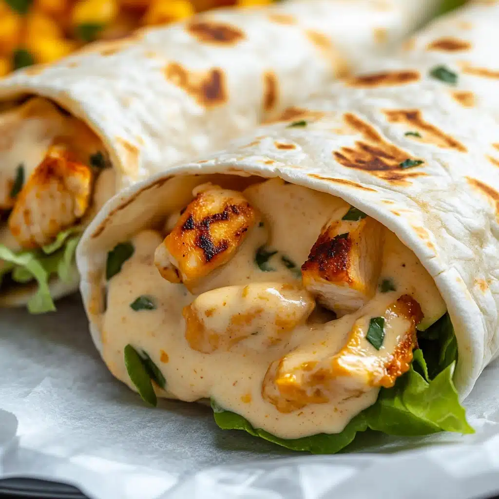 Cheesy Garlic Chicken Wrap Delight Recipe - Recipe Image