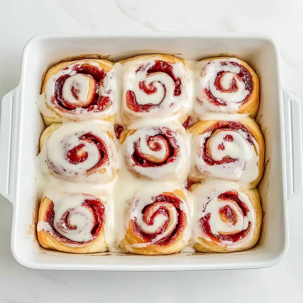 Strawberry Cheesecake Cinnamon Rolls Recipe - Recipe Image