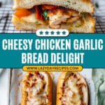 Cheesy Chicken Pesto Garlic Bread Recipe