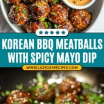 Korean BBQ Meatballs with Spicy Mayo Dip Recipe