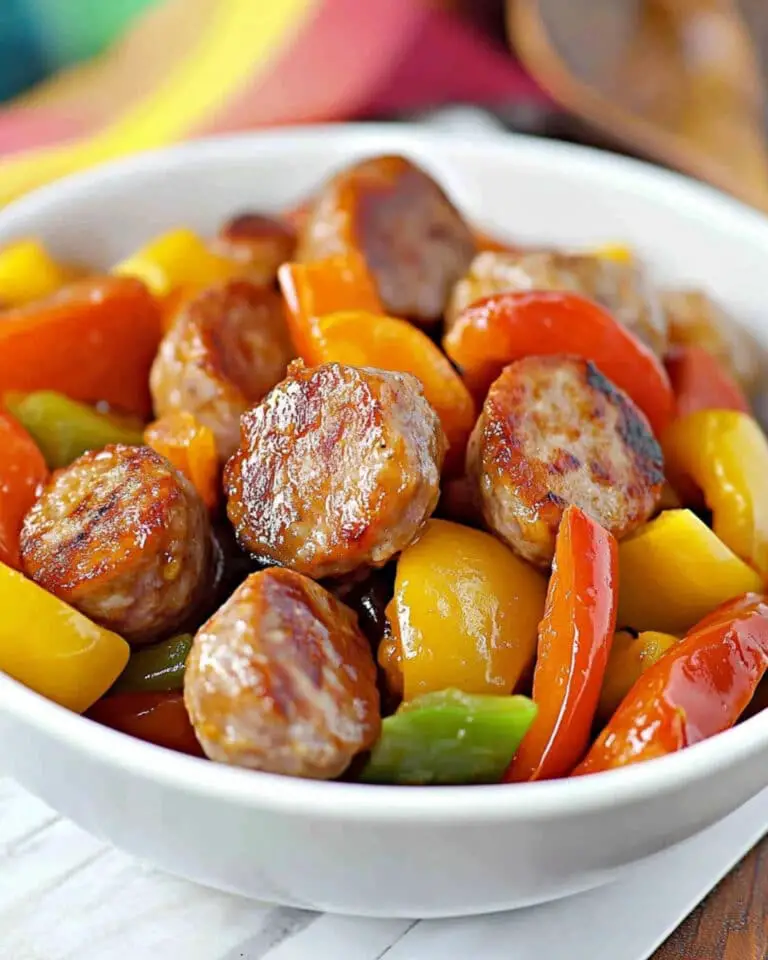 Cheesy Italian Sausage Bake with Peppers Recipe
