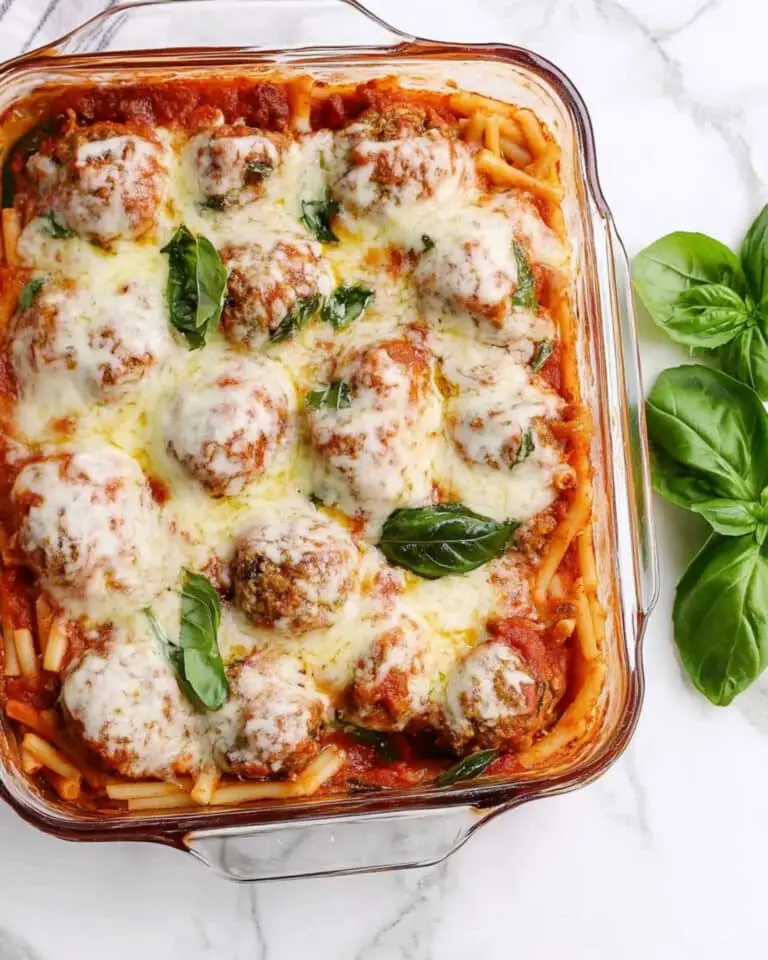 Dump and Bake Meatball Pasta Casserole Recipe
