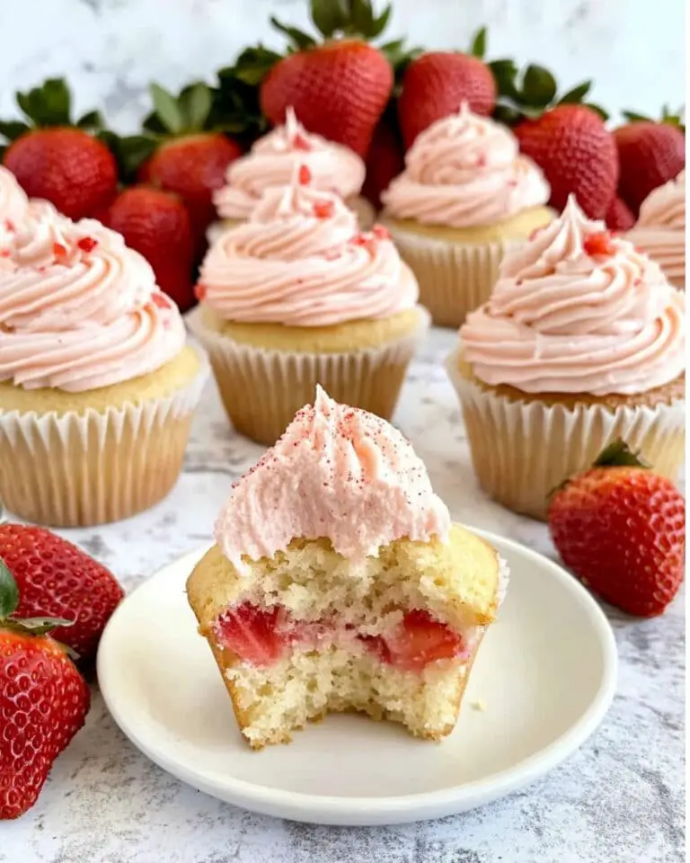 Fresh Strawberry Cupcakes Recipe