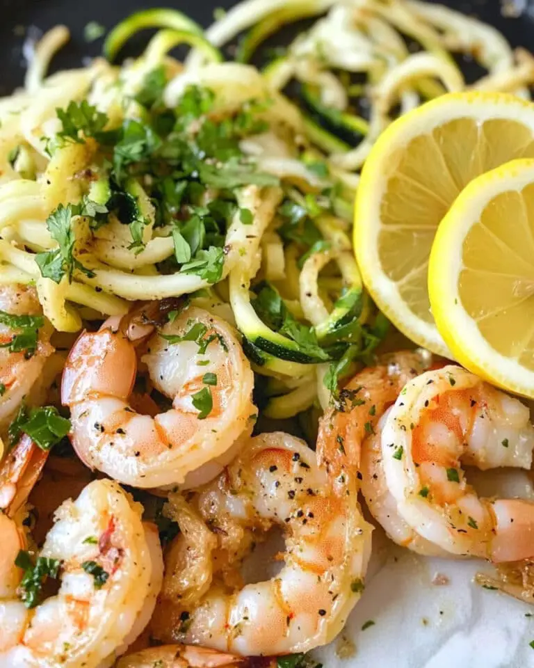 Lemon Garlic Butter Shrimp with Zoodles Recipe