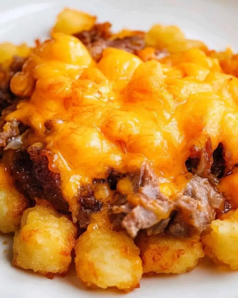 Roast Beef and Cheddar Tater Tot Casserole Recipe