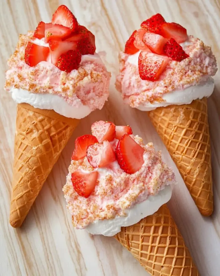 Strawberry Crunch Cheesecake Cones Recipe