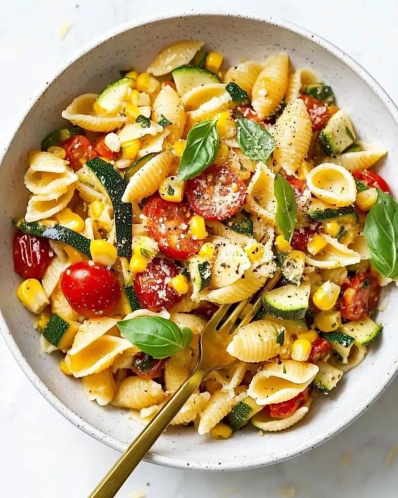 Summer Cavatelli with Corn, Tomatoes, and Zucchini Recipe