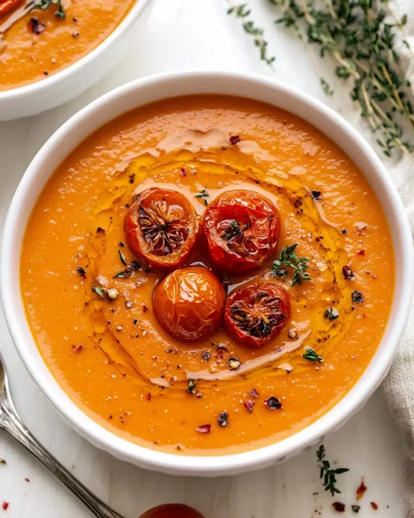 Creamy Roasted Garlic Tomato Soup Recipe