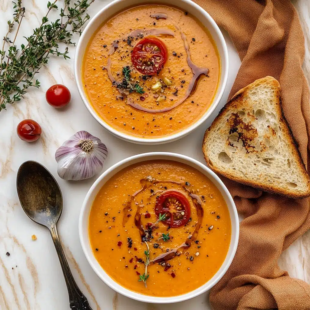Creamy Roasted Garlic Tomato Soup Recipe - Recipe Image